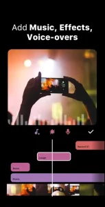 Music, effects, voice-overs with kinemaster for ios
